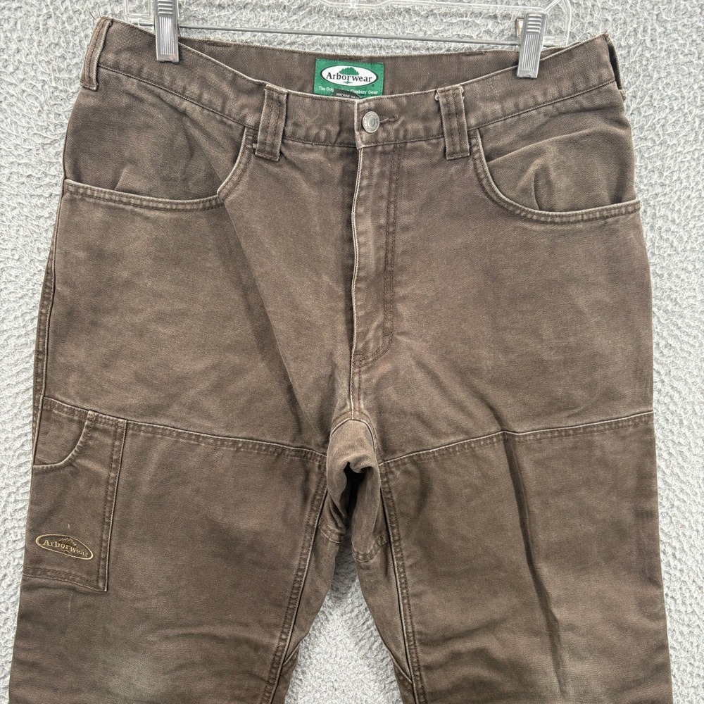 Arborwear Original Tree Climbers Pants Mens 32x29  Brown Flannel Lined Canvas